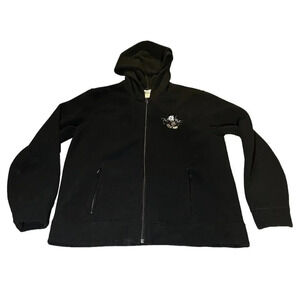 Walt Disney World Parks WDW Mickey Embroidered Full Zip Hoodie Black‎ XL Unisex